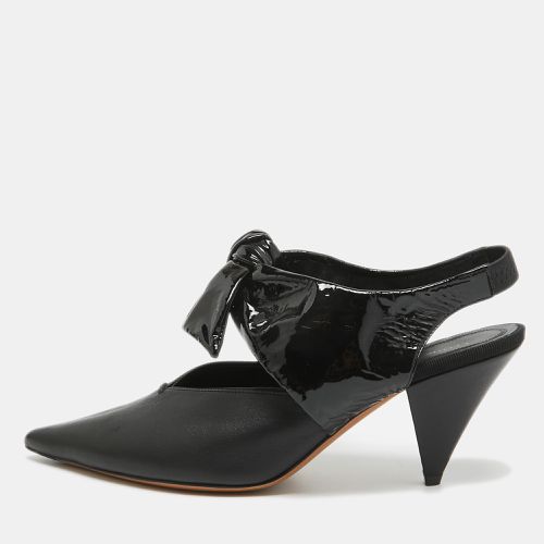 Leather and Patent Bow Slingback Pumps Size 37.5 - Celine - Modalova