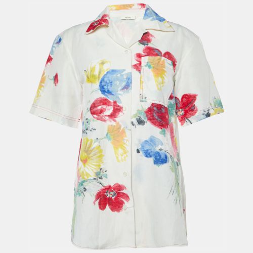 Off Printed Linen Blend Short Sleeves Shirt S - Celine - Modalova