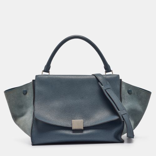 Two Tone Leather and Suede Medium Trapeze Bag - Celine - Modalova