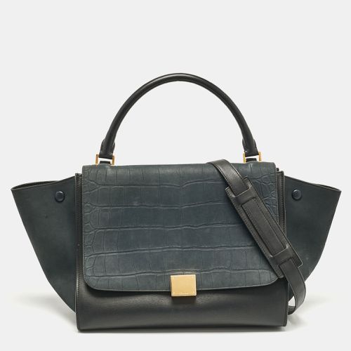 Croc Embossed Nubuck and Leather Medium Trapeze Bag - Celine - Modalova