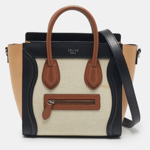 Leather and Fabric Nano Luggage Tote - Celine - Modalova