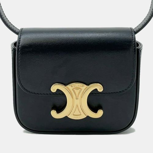 Mini Claude Shoulder Bag Triomphe Shiny Calf Leather Size Mini - Celine - Modalova