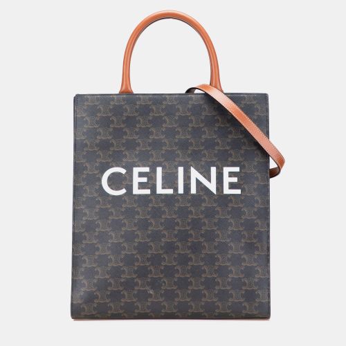 Small Triomphe Coated Canvas Vertical Cabas Tote - Celine - Modalova