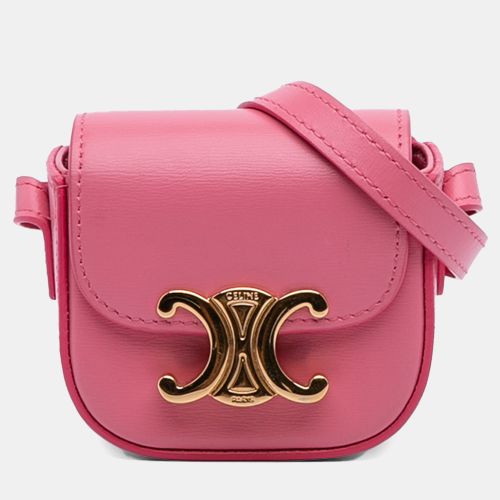 Mini Shiny Calfskin Triomphe Crossbody - Celine - Modalova