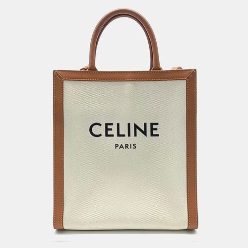 Brown Fabric and Leather Small Cabas Vertical Tote Bag - Celine - Modalova