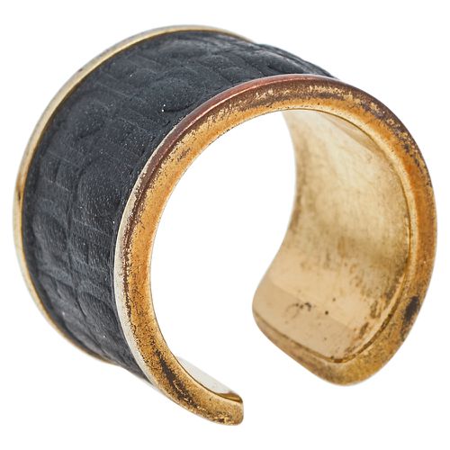 Leather Gold Tone Open Ring Size 52.5 - CH Carolina Herrera - Modalova