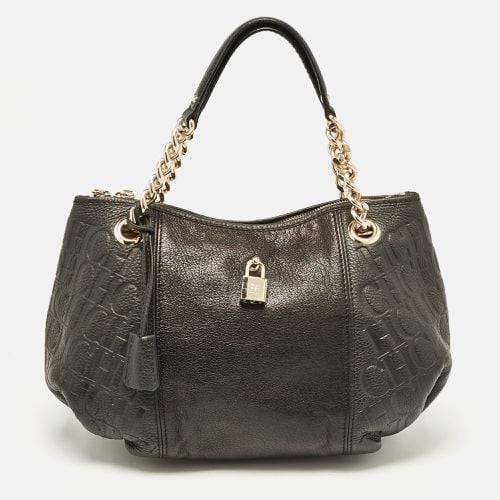 Monogram Embossed Leather Dahlia Hobo - CH Carolina Herrera - Modalova