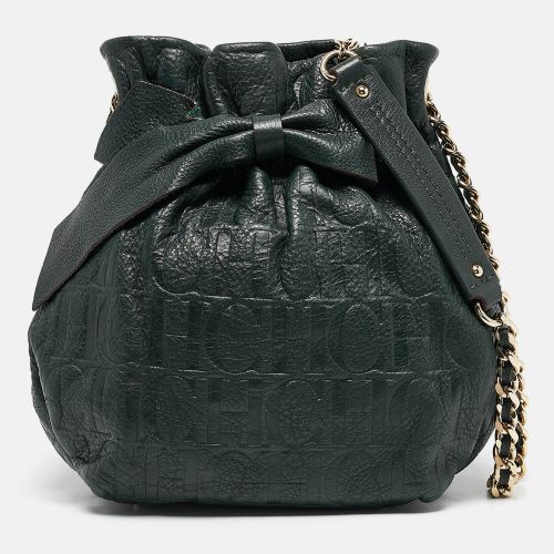 Monogram Embossed Leather Bow Bucket Bag - CH Carolina Herrera - Modalova