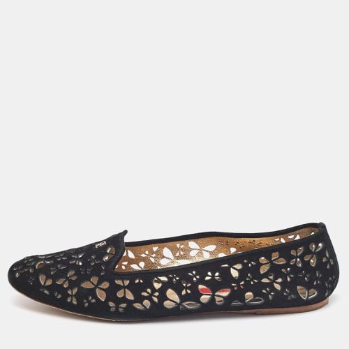 Lazer Cut Suede Smoking Slippers Size 40 - CH Carolina Herrera - Modalova