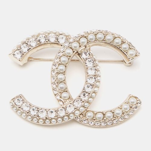 CC Faux Pearl Crystals Tone Brooch - Chanel - Modalova