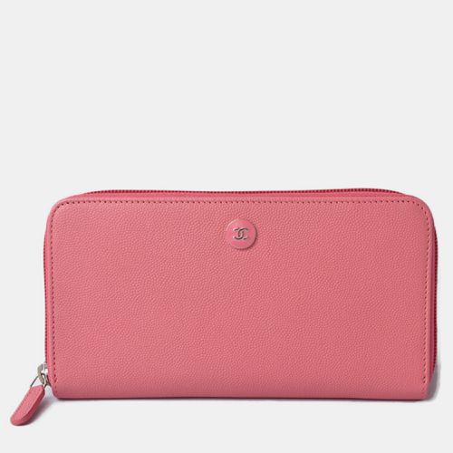 Chanel Pink Leather CC Long Wallet - Chanel - Modalova