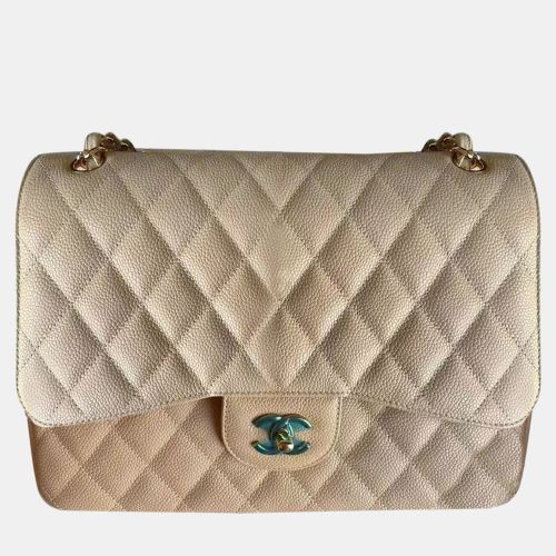 Leather Jumbo Classic Double Flap Shoulder Bag - Chanel - Modalova