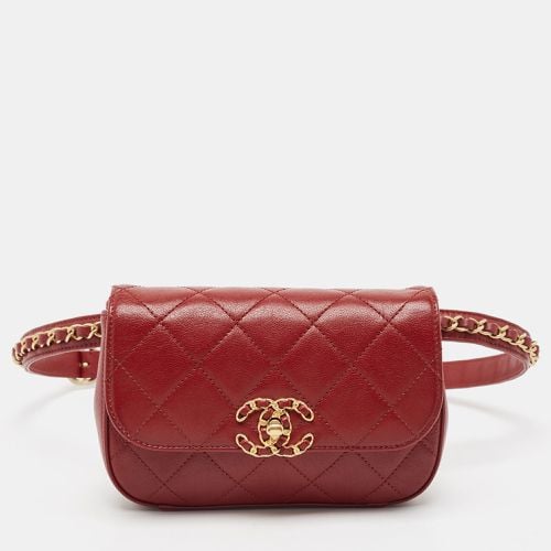 Dark Quilted Leather CC Flap Belt Bag - Chanel - Modalova