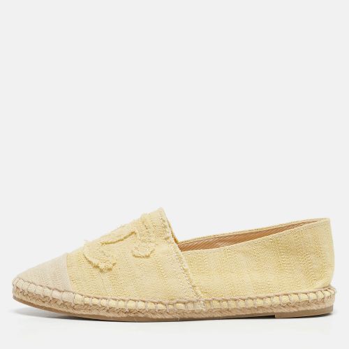 Beige Canvas CC Cap Toe Espadrille Flats Size 37 - Chanel - Modalova