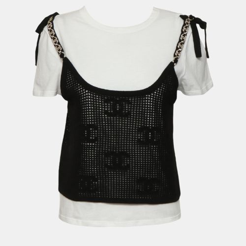 Runway CC Logo Crotchet Knit Overlay Top M - Chanel - Modalova