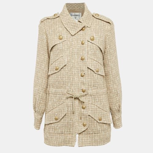 Tweed Belted Button Detail Jacket S - Chanel - Modalova