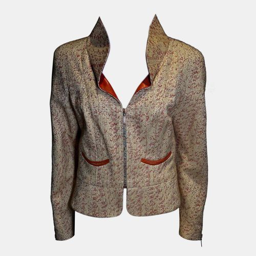 Salmon Boucle Zipped up Wool Jacket - Chanel - Modalova