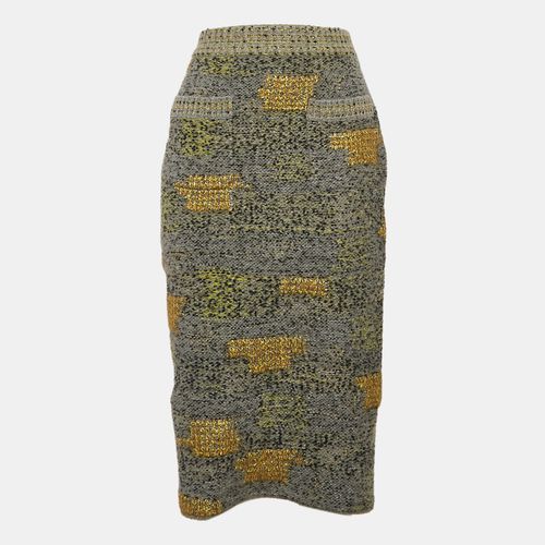 Patterned Wool Bend Midi Skirt M - Chanel - Modalova