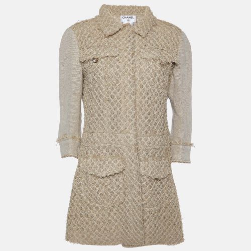 Textured Linen Blend Coat L - Chanel - Modalova