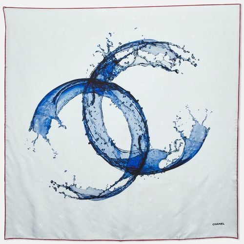 Pale CC Splash Print Silk Square Scarf - Chanel - Modalova