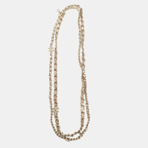 Leather CC Chain Link Long Necklace - Chanel - Modalova