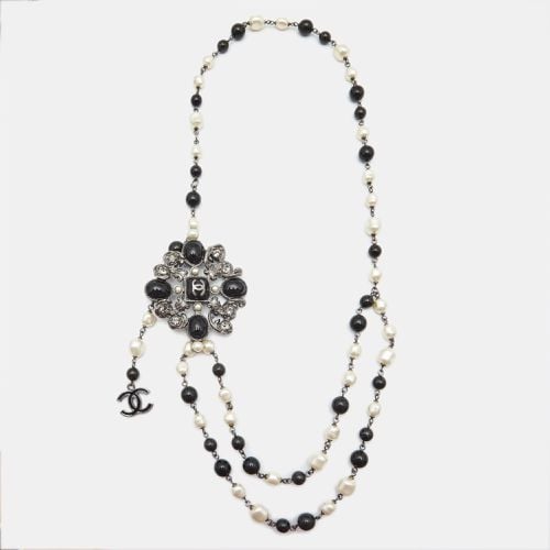 CC Resin Faux Pearl Beads Crystals Tone Necklace - Chanel - Modalova