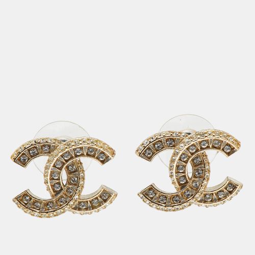 CC Crystals Enamel Tone Earrings - Chanel - Modalova