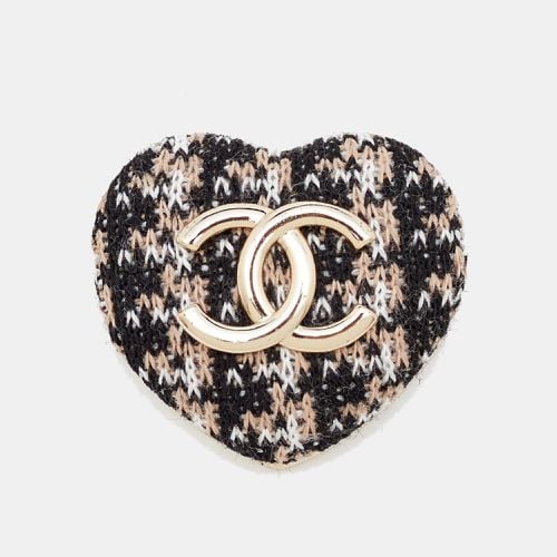 CC Coco Heart Fabric Tone Brooch - Chanel - Modalova