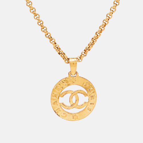 CC Tone Round Pendant Long Necklace - Chanel - Modalova