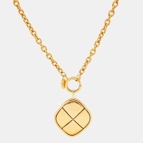 CC Matelassé Diamond Shape Tone Necklace - Chanel - Modalova