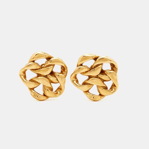 Chain Link Motif Tone Clip-on Stud Earrings - Chanel - Modalova