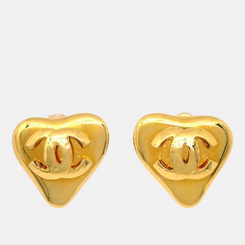 Chanel Gold Heart Earrings Clip-On - Chanel - Modalova