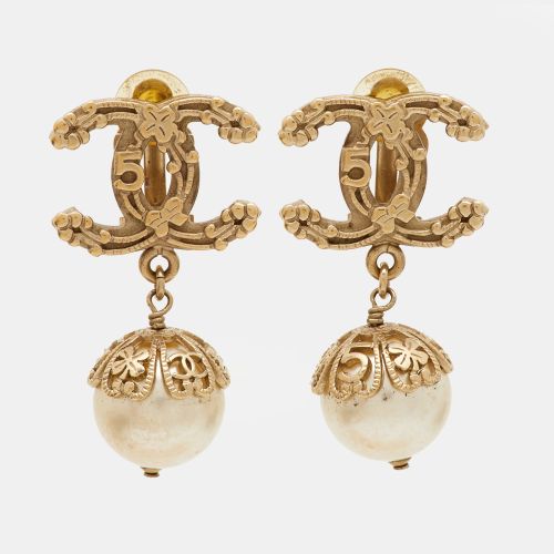CC Faux Pearl Tone Earrings - Chanel - Modalova