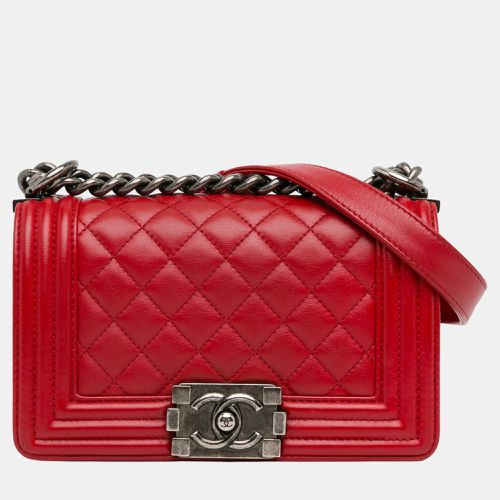 Chanel Red Small Lambskin Boy Flap - Chanel - Modalova