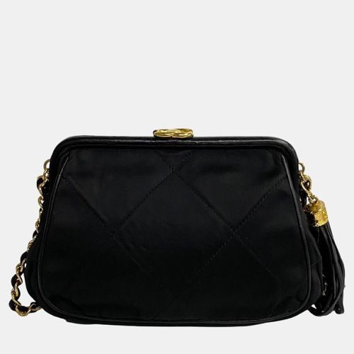 Satin Quilted Tassel Frame Crossbody Bag - Chanel - Modalova