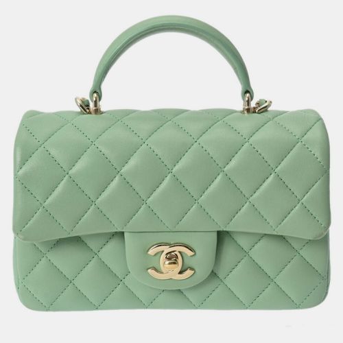 CC Quilted Lambskin Top Handle Flap Bag - Chanel - Modalova