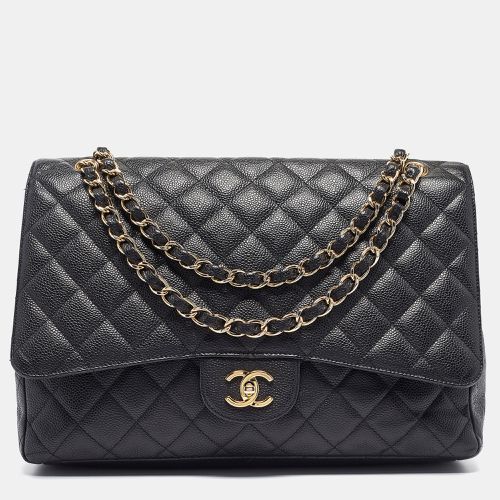 Quilted Caviar Leather Maxi Classic Single Flap Bag - Chanel - Modalova