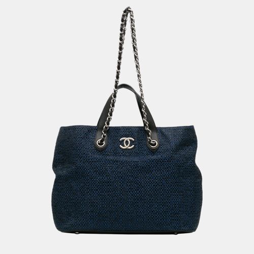 Straw and Caviar Leather Drawstring Shopping Tote Bag - Chanel - Modalova