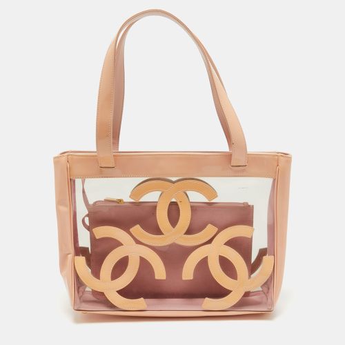 Peach PVC and Patent Leather Triple CC Tote - Chanel - Modalova