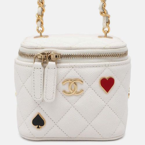 Pin Embellished Quilted Caviar Mini Classic Vanity Case with Chain - Chanel - Modalova