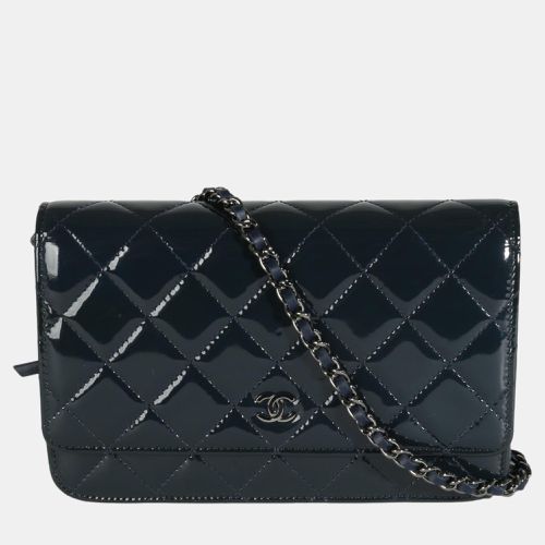 Quilted Patent Leather Wallet On Chain - Chanel - Modalova