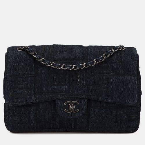 Embroidered Denim Perfume Bottle Jumbo Single Flap Bag - Chanel - Modalova