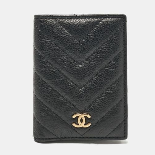 Chevron Quilted Leather CC Card Holder - Chanel - Modalova