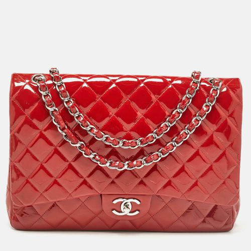 Quilted Patent Leather Maxi Classic Double Flap Bag - Chanel - Modalova