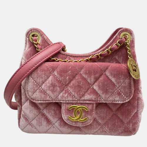 Chanel Pink Velvet Small Hobo Bag - Chanel - Modalova