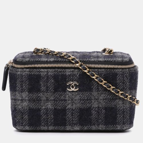 Small Tweed Plaid Vanity Case with Chain - Chanel - Modalova