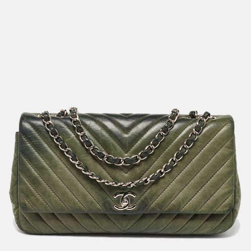 Leather Surpique Chevron Large Flap Bag - Chanel - Modalova