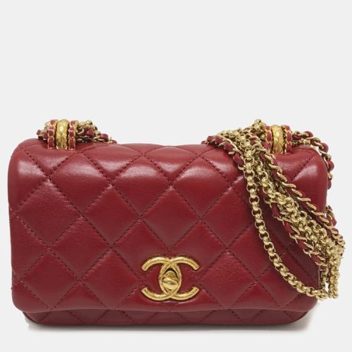 Lambskin Coco Mark Matelasse 3 Chain Shoulder Bag - Chanel - Modalova