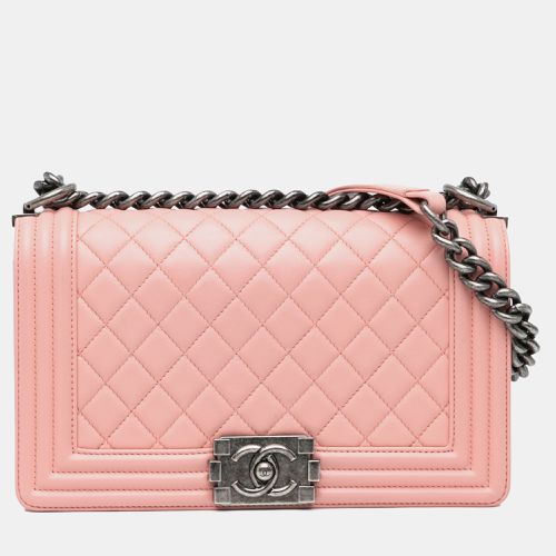 Leather Medium Lambskin Boy Flap Bag - Chanel - Modalova