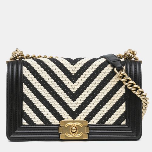 Medium Braided Chevron Cotton And Lambskin Boy Flap Bag - Chanel - Modalova